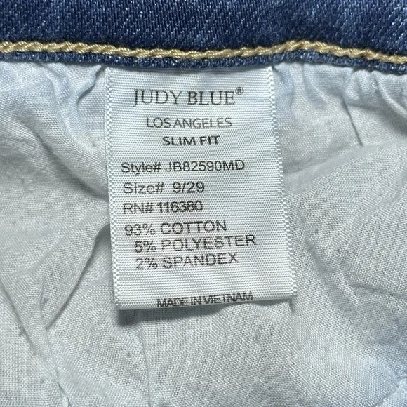 Judy Blue High Rise Slim Fit Jeans 9/29 Distressed Stretch Denim Medium Wash - Picture 5 of 16